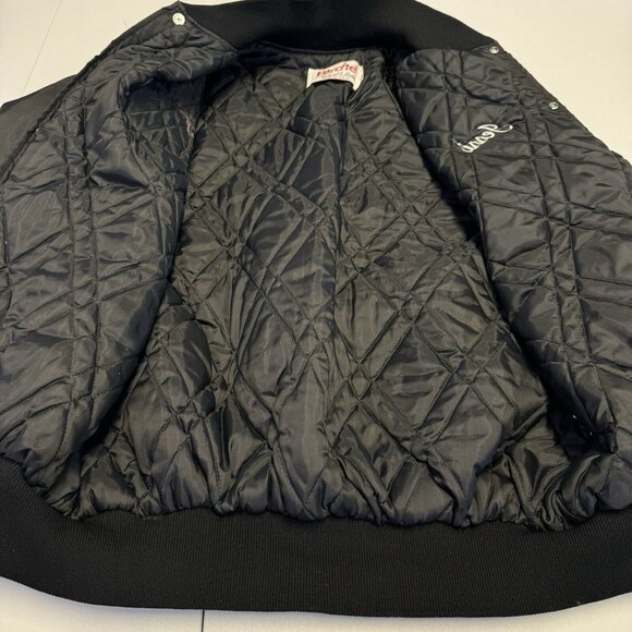 Vintage Pine River Fire Dept Jacket Mens Medium Birdie Bomber Black 90s - Picture 9 of 11